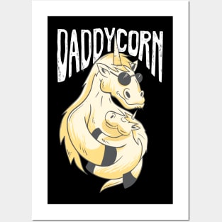 Daddycorn Unicorn Daddy Baby Fathers Day Posters and Art